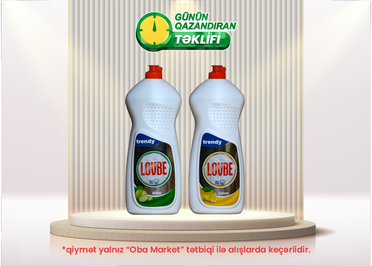OBA Market-də bu həftənin endirimli məhsulu: Lovbe Qabyuyan maye, 1l
