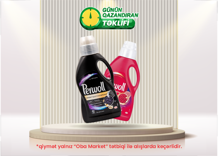 OBA Market-də bu həftənin endirimli məhsulu: Perwol yuyucu vasitə çeşidləri, 1l