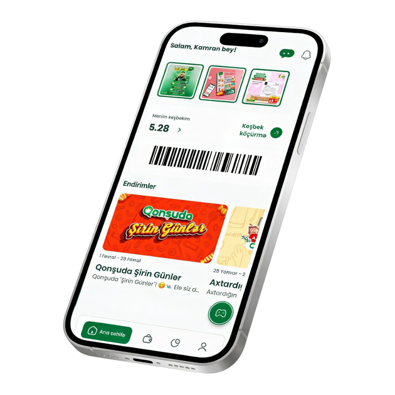 Qonşu marketin – indi cibində